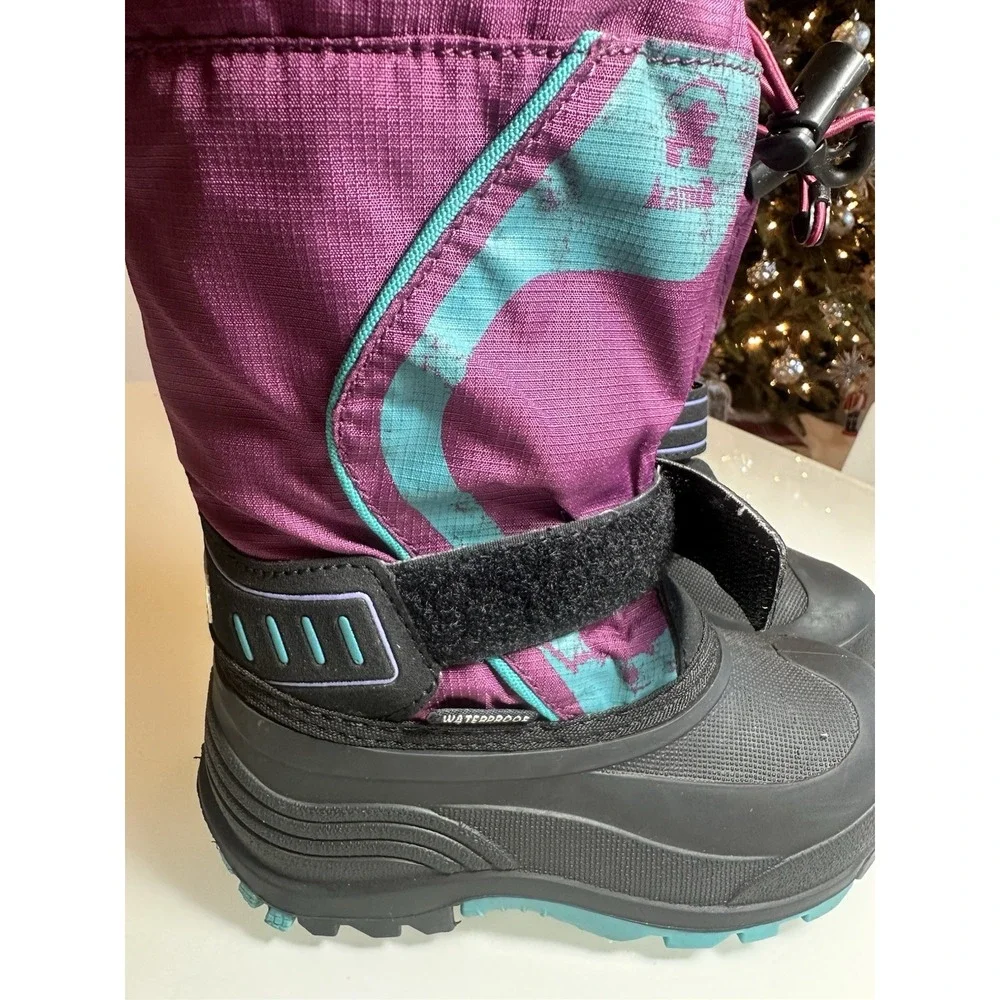 Kamik Kid's  Waterproof Boots Purple / Aqua  Sz. 11